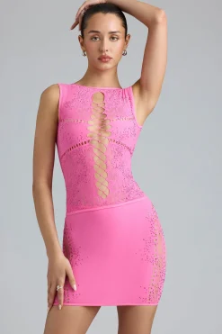 Oh Polly Women'S Clothing Sale - $65 And Under | Women'S Clothing Sale - $40 And Under^Embellished Mid-Rise Mini Skirt in Bubblegum Pink BubblegumPink