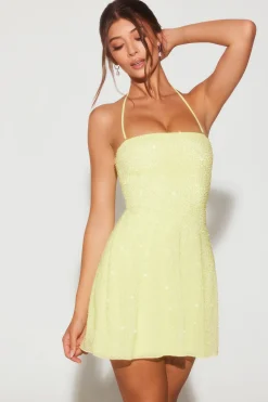 Oh Polly Women'S Clothing Sale - $65 And Under | Wedding Guest^Embellished Multi Wear A-Line Mini Dress in Lime Green LimeGreen