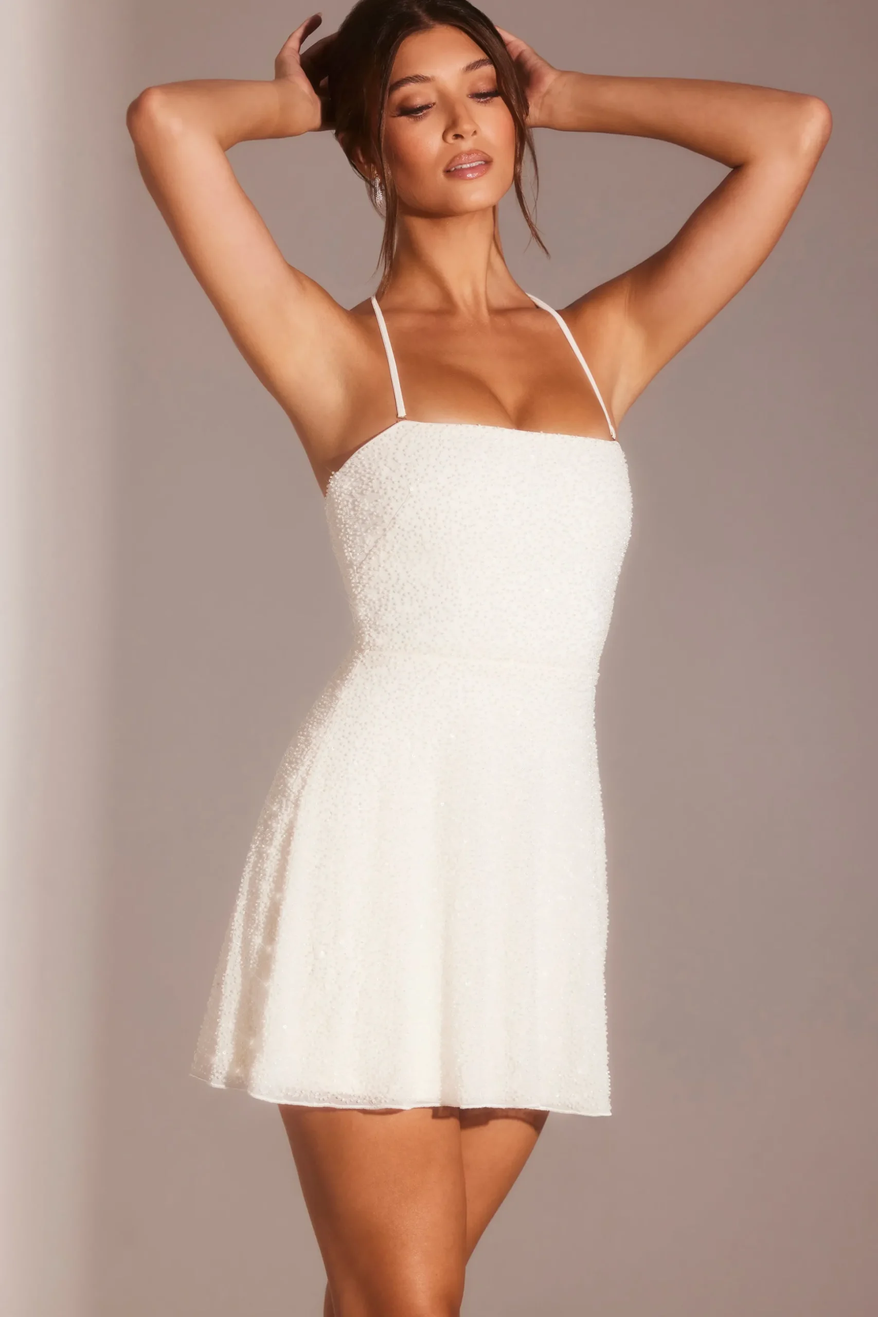 Oh Polly Party Dresses | Bride To Be^Embellished Multi Wear A-Line Mini Dress in White