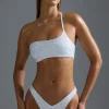 Oh Polly Bikini Sets | Bikini Tops^Embellished One-Shoulder Bandeau Bikini Top in White