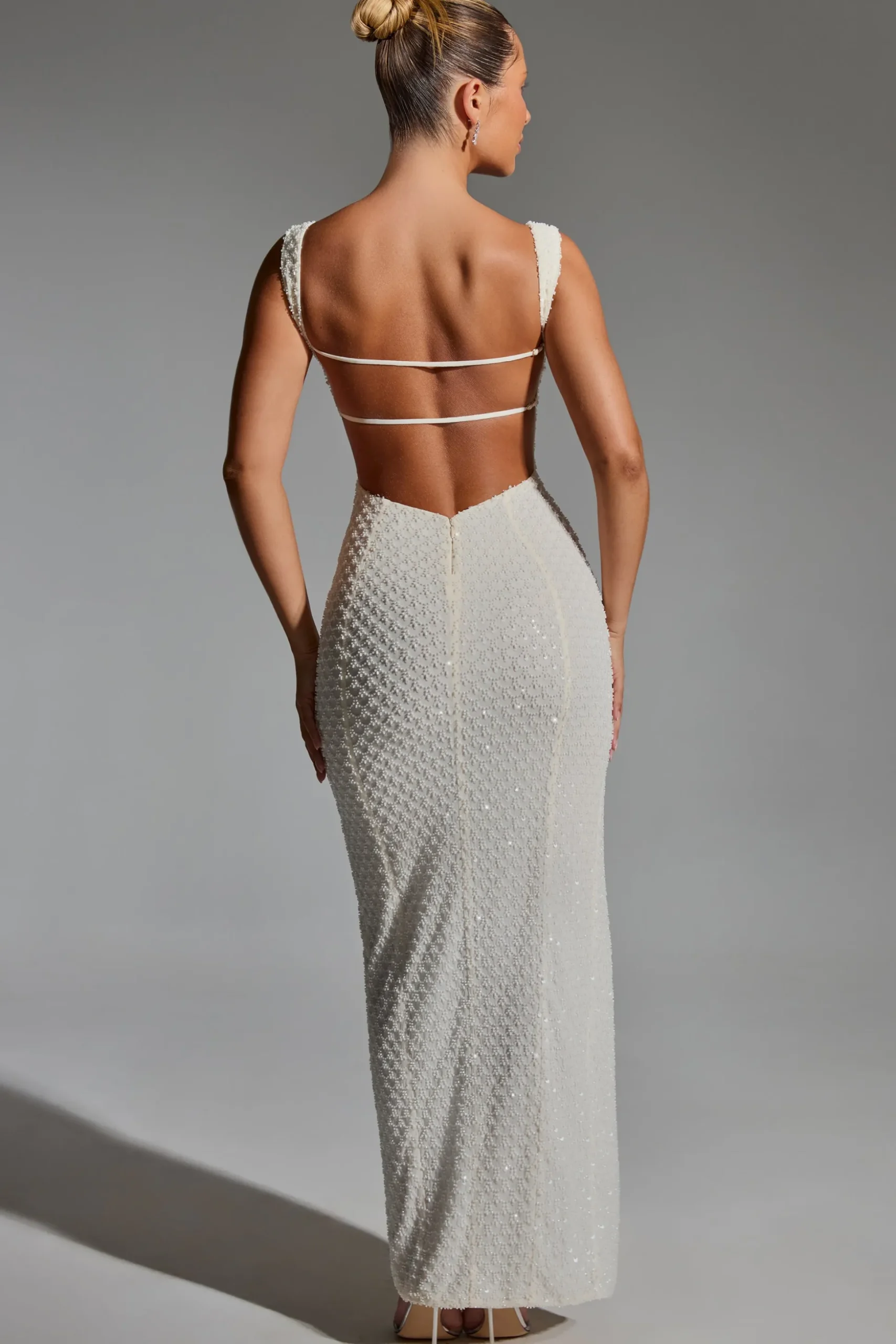 Oh Polly Party Dresses | Bride To Be^Embellished Open-Back Maxi Dress in White
