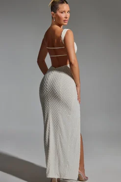 Oh Polly Party Dresses | Bride To Be^Embellished Open-Back Maxi Dress in White