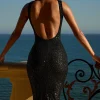Oh Polly Party Dresses | Homecoming Dresses^Embellished Open-Back Midaxi Dress in Black