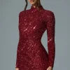 Oh Polly Party Dresses | Holiday Party Dresses & Outfits^Embellished Open-Back Mini Dress in Red