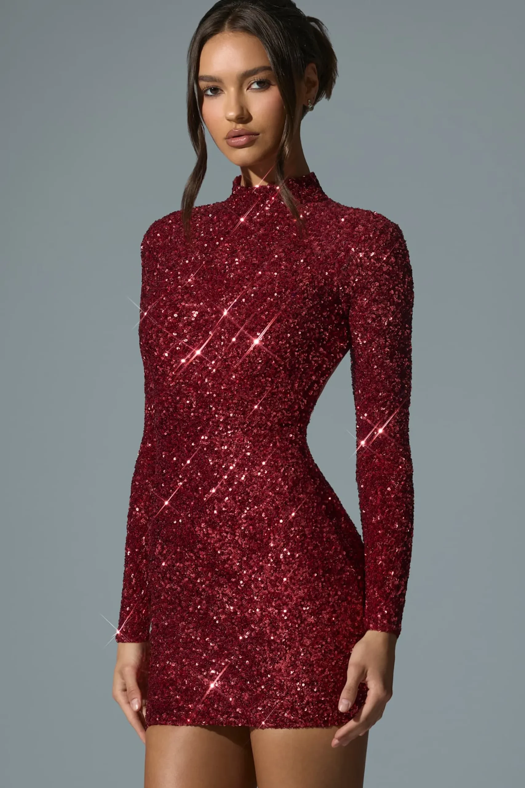 Oh Polly Party Dresses | Holiday Party Dresses & Outfits^Embellished Open-Back Mini Dress in Red