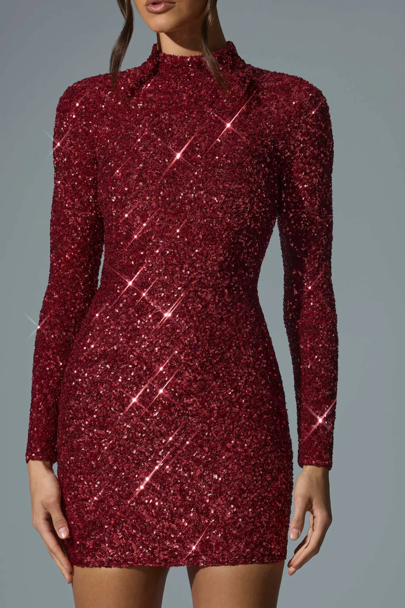 Oh Polly Party Dresses | Holiday Party Dresses & Outfits^Embellished Open-Back Mini Dress in Red