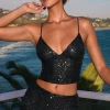 Oh Polly Co-Ords | Tops^Embellished Open-Back Top in Black