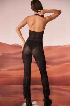 Oh Polly Women'S Clothing Sale - $65 And Under | Women'S Clothing Sale - $40 And Under^Embellished Plunge Neck Jumpsuit in Black