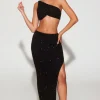 Oh Polly Women'S Clothing Sale - $65 And Under | Women'S Clothing Sale - $40 And Under^Embellished Side Split Maxi Skirt in Black