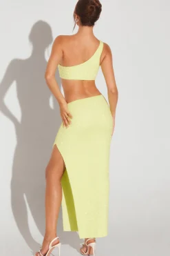 Oh Polly Women'S Clothing Sale - $65 And Under | Women'S Clothing Sale - $40 And Under^Embellished Side Split Maxi Skirt in Lime Green LimeGreen