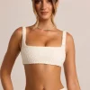 Oh Polly Co-Ords | Tops^Embellished Square Neck Bralette in White
