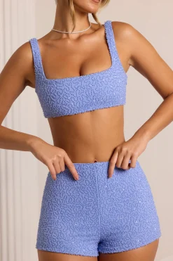 Oh Polly Co-Ords | Tops^Embellished Square Neck Bralette in Powder Blue PowderBlue