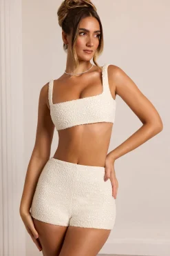 Oh Polly Co-Ords | Tops^Embellished Square Neck Bralette in White