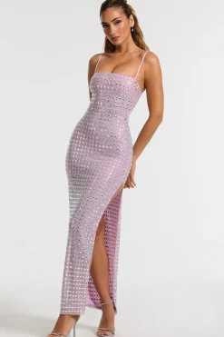 Oh Polly Party Dresses | Homecoming Dresses^Embellished Square Neck Evening Gown in Lilac