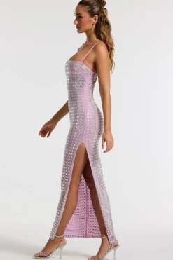 Oh Polly Party Dresses | Homecoming Dresses^Embellished Square Neck Evening Gown in Lilac