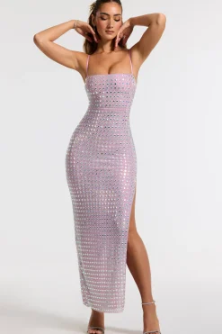 Oh Polly Party Dresses | Homecoming Dresses^Embellished Square Neck Evening Gown in Lilac