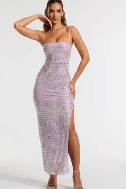 Oh Polly Party Dresses | Homecoming Dresses^Embellished Square Neck Evening Gown in Lilac