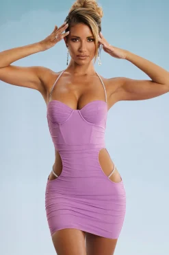 Oh Polly Women'S Clothing Sale - $65 And Under | Women'S Clothing Sale - $40 And Under^Embellished Strap Cut Out Mini Dress in Purple