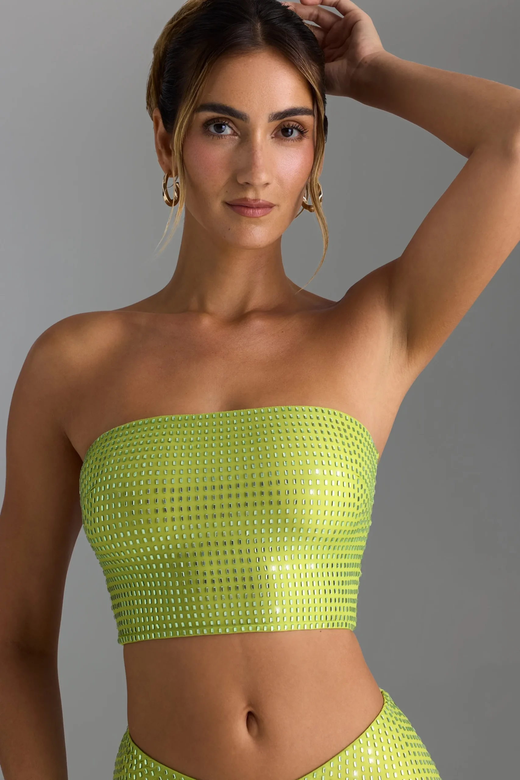 Oh Polly Co-Ords | Tops^Embellished Strap-Detail Top in Pear Green PearGreen