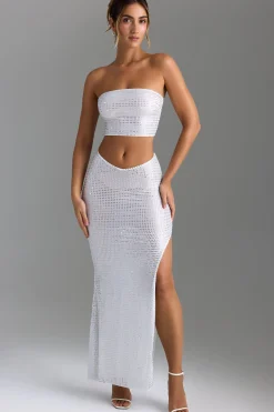 Oh Polly Co-Ords | Tops^Embellished Strap-Detail Top in White
