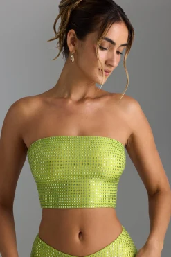Oh Polly Co-Ords | Tops^Embellished Strap-Detail Top in Pear Green PearGreen