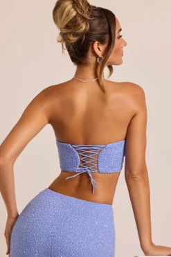 Oh Polly Women'S Clothing Sale - $65 And Under | Women'S Clothing Sale - $40 And Under^Embellished Strapless Corset Top in Powder Blue PowderBlue