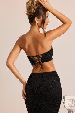 Oh Polly Women'S Clothing Sale - $65 And Under | Women'S Clothing Sale - $40 And Under^Embellished Strapless Corset Top in Black