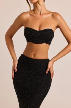 Oh Polly Women'S Clothing Sale - $65 And Under | Women'S Clothing Sale - $40 And Under^Embellished Strapless Corset Top in Black