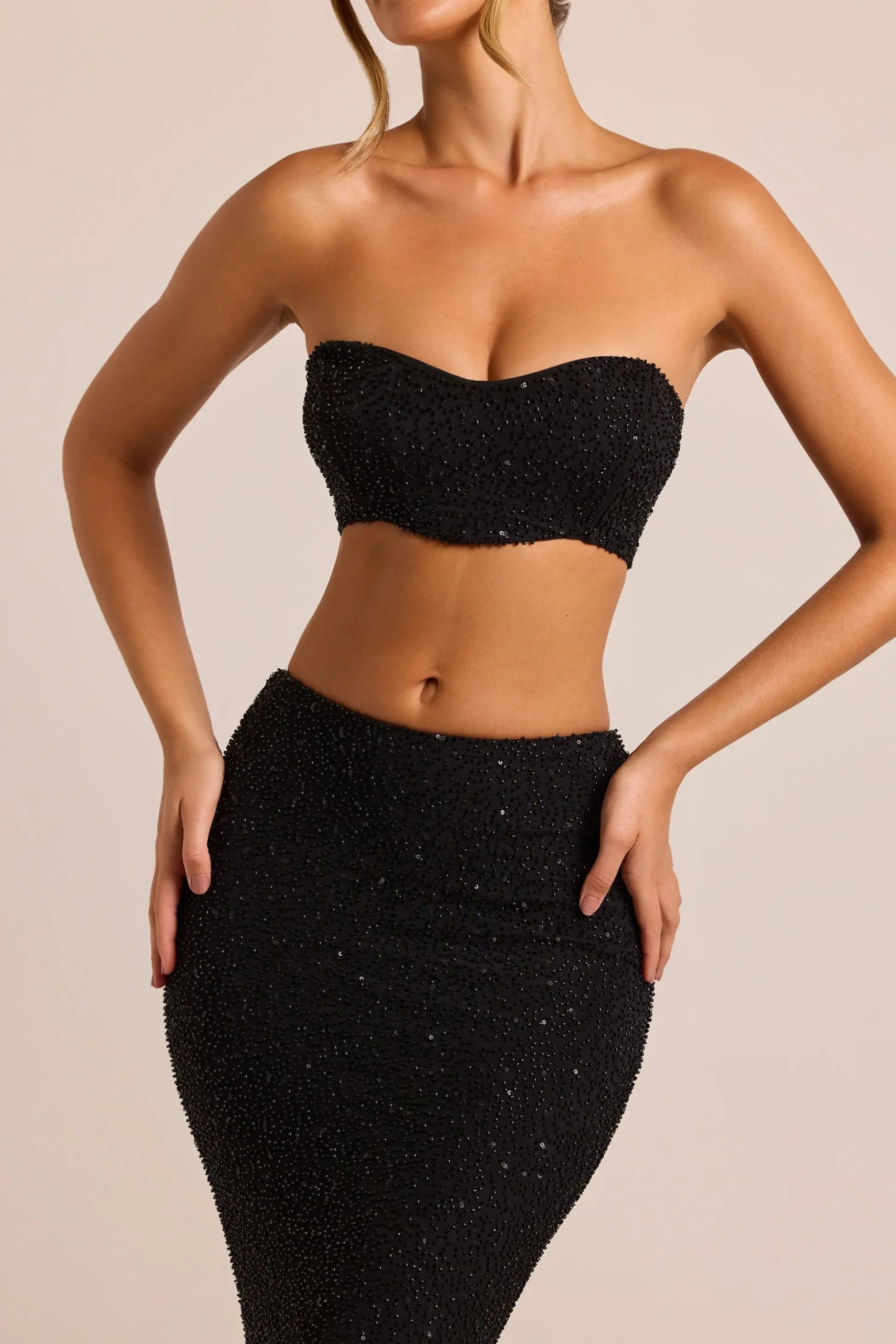 Oh Polly Women'S Clothing Sale - $65 And Under | Women'S Clothing Sale - $40 And Under^Embellished Strapless Corset Top in Black