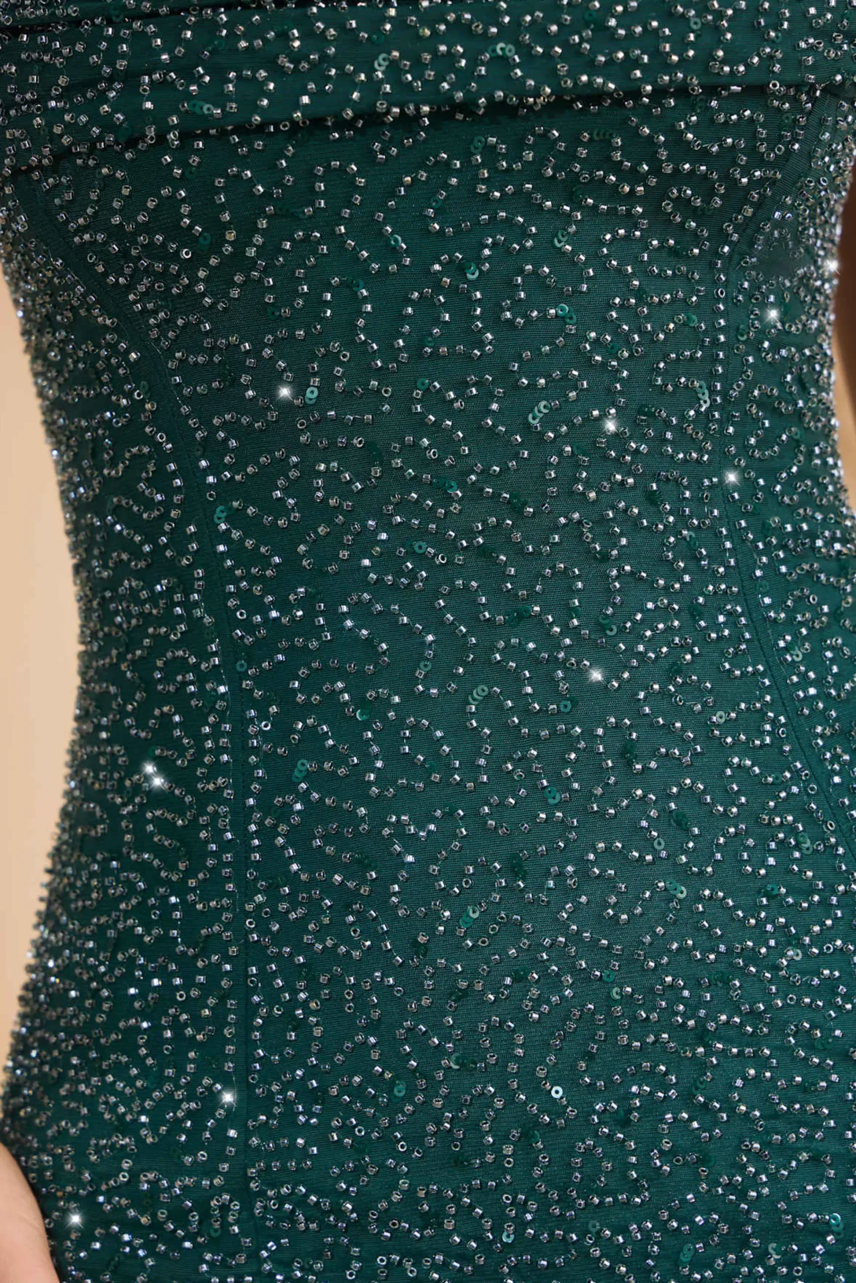 Oh Polly Embellished Dresses^Embellished Strapless Cowl-Neck Mini Dress in Emerald Green EmeraldGreen