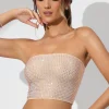 Oh Polly Women'S Clothing Sale - $65 And Under | Women'S Clothing Sale - $40 And Under^Embellished Strapless Crop Top in Champagne
