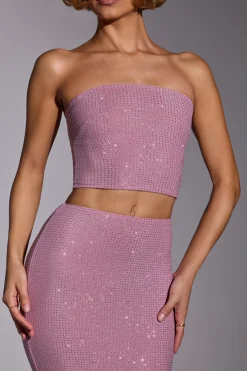 Oh Polly Women'S Clothing Sale - $65 And Under | Women'S Clothing Sale - $40 And Under^Embellished Strapless Crop Top in Light Pink LightPink
