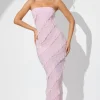 Oh Polly Wedding Guest | Party Dresses^Embellished Strapless Ruffle Maxi Dress in Soft Pink SoftPink