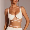 Oh Polly Women'S Clothing Sale - $65 And Under | Women'S Clothing Sale - $40 And Under^Embellished Underwired Strappy Crop Top in White