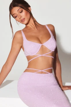 Oh Polly Women'S Clothing Sale - $65 And Under | Women'S Clothing Sale - $40 And Under^Embellished Underwired Strappy Crop Top in Lilac