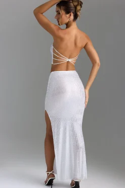 Oh Polly Skirts & Skorts | Co-Ords^Embellished V-Waist Maxi Skirt in White
