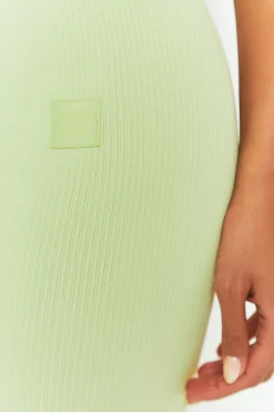 Oh Polly Women'S Clothing Sale - $65 And Under | Women'S Clothing Sale - $40 And Under^Energise Petite Ribbed Tie Front Full Length Leggings in Lime