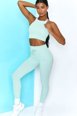 Oh Polly Women'S Clothing Sale - $65 And Under | Women'S Clothing Sale - $40 And Under^Energise Ribbed Tie Front Full Length Leggings in Light Blue