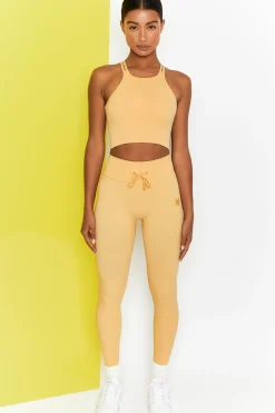 Oh Polly Women'S Clothing Sale - $65 And Under | Women'S Clothing Sale - $40 And Under^Energise Ribbed Tie Front Full Length Leggings in Yellow