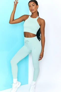 Oh Polly Women'S Clothing Sale - $65 And Under | Women'S Clothing Sale - $40 And Under^Energise Ribbed Tie Front Full Length Leggings in Light Blue