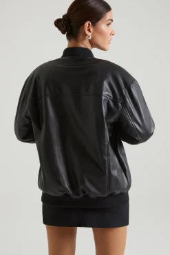 Oh Polly Outerwear | Fall Outfits^Faux Leather Jacket in Black
