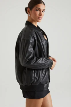 Oh Polly Outerwear | Fall Outfits^Faux Leather Jacket in Black