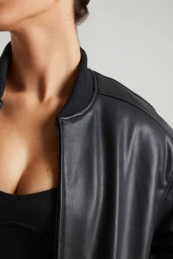 Oh Polly Outerwear | Fall Outfits^Faux Leather Jacket in Black