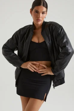 Oh Polly Outerwear | Fall Outfits^Faux Leather Jacket in Black