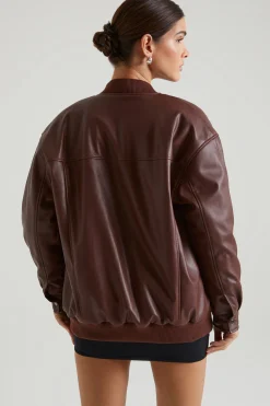Oh Polly Outerwear | Fall Outfits^Faux Leather Jacket in Brown