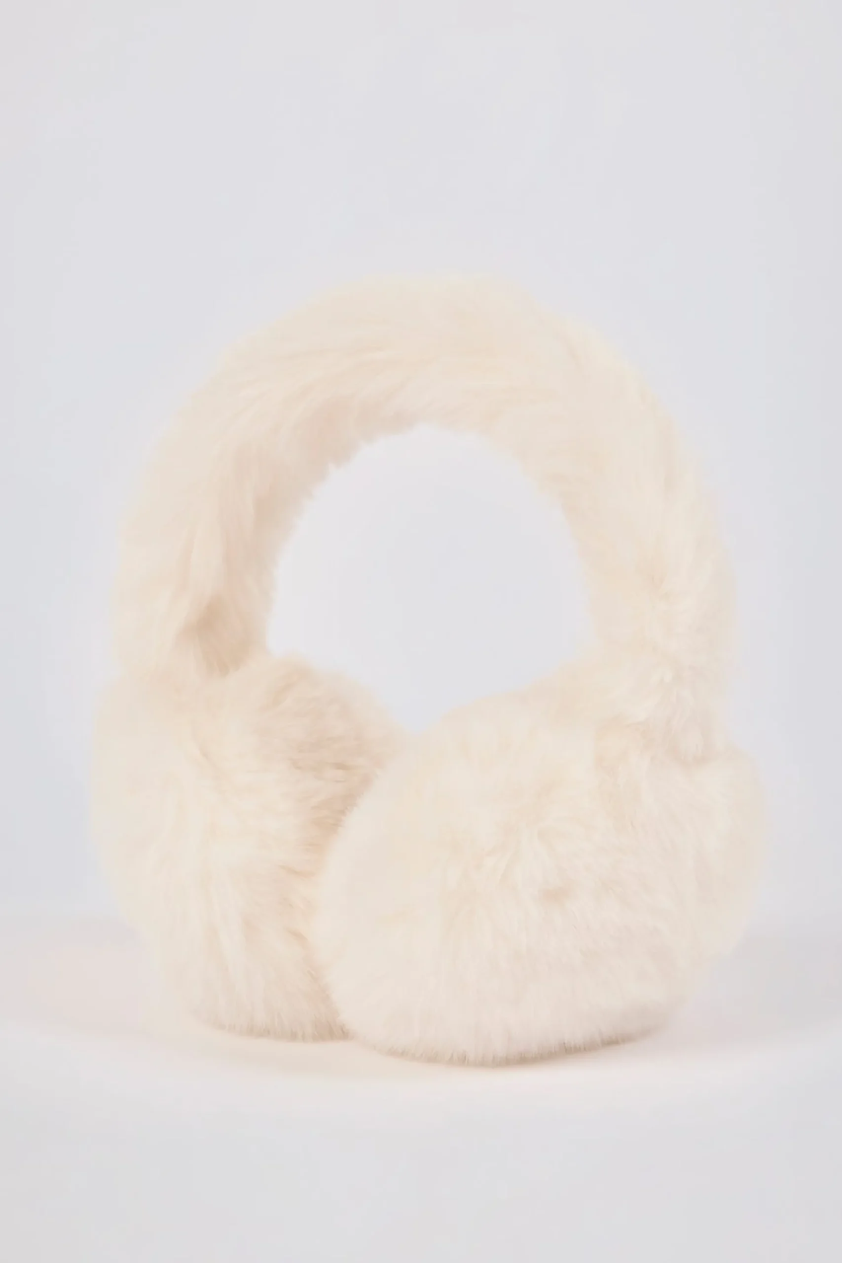 Oh Polly Gym Accessories^Faux-Fur Earmuffs in Ice White IceWhite