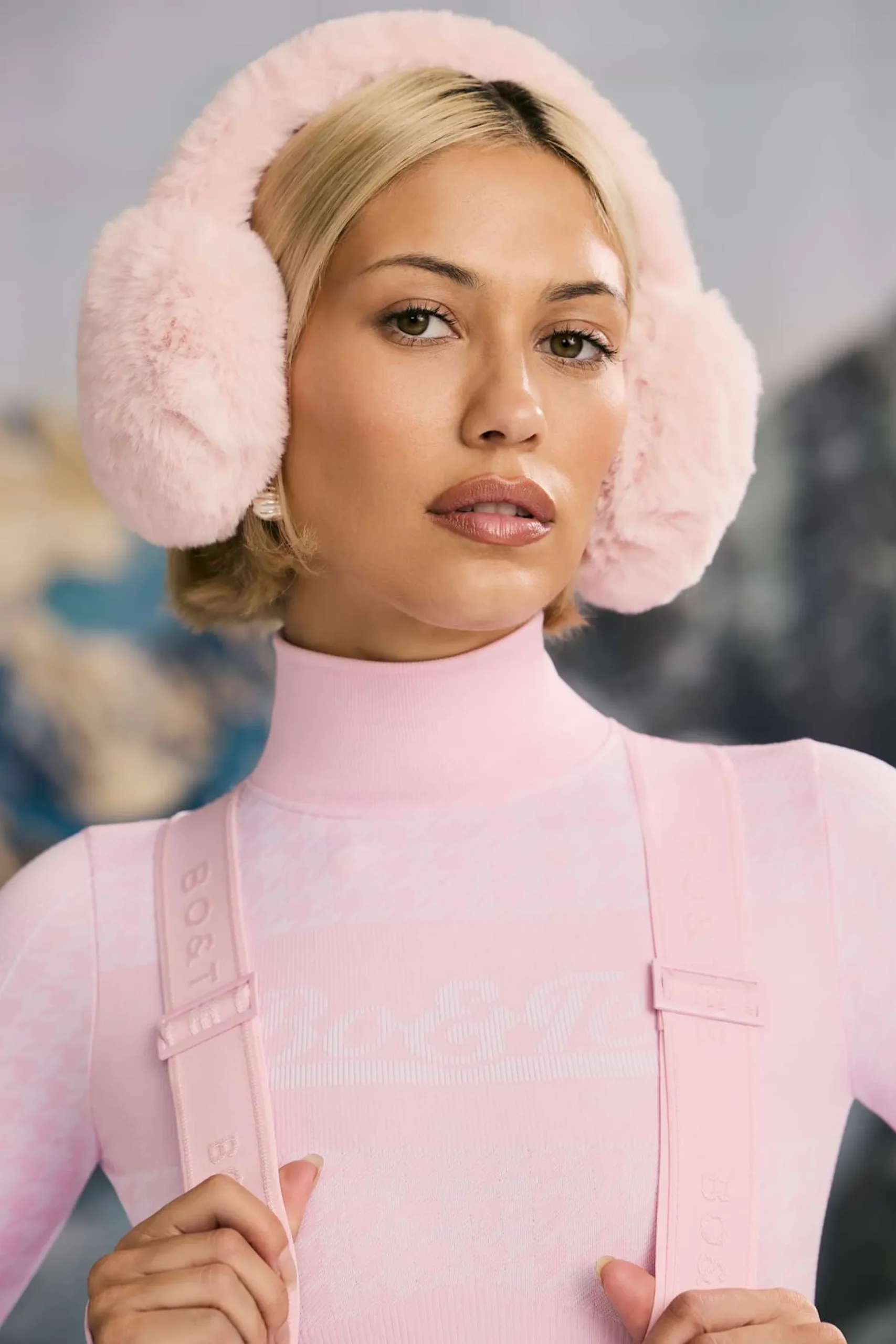 Oh Polly Gym Accessories^Faux-Fur Earmuffs in Pastel Pink PastelPink