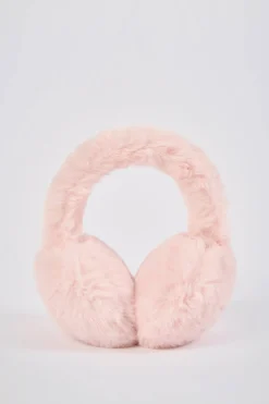 Oh Polly Gym Accessories^Faux-Fur Earmuffs in Pastel Pink PastelPink