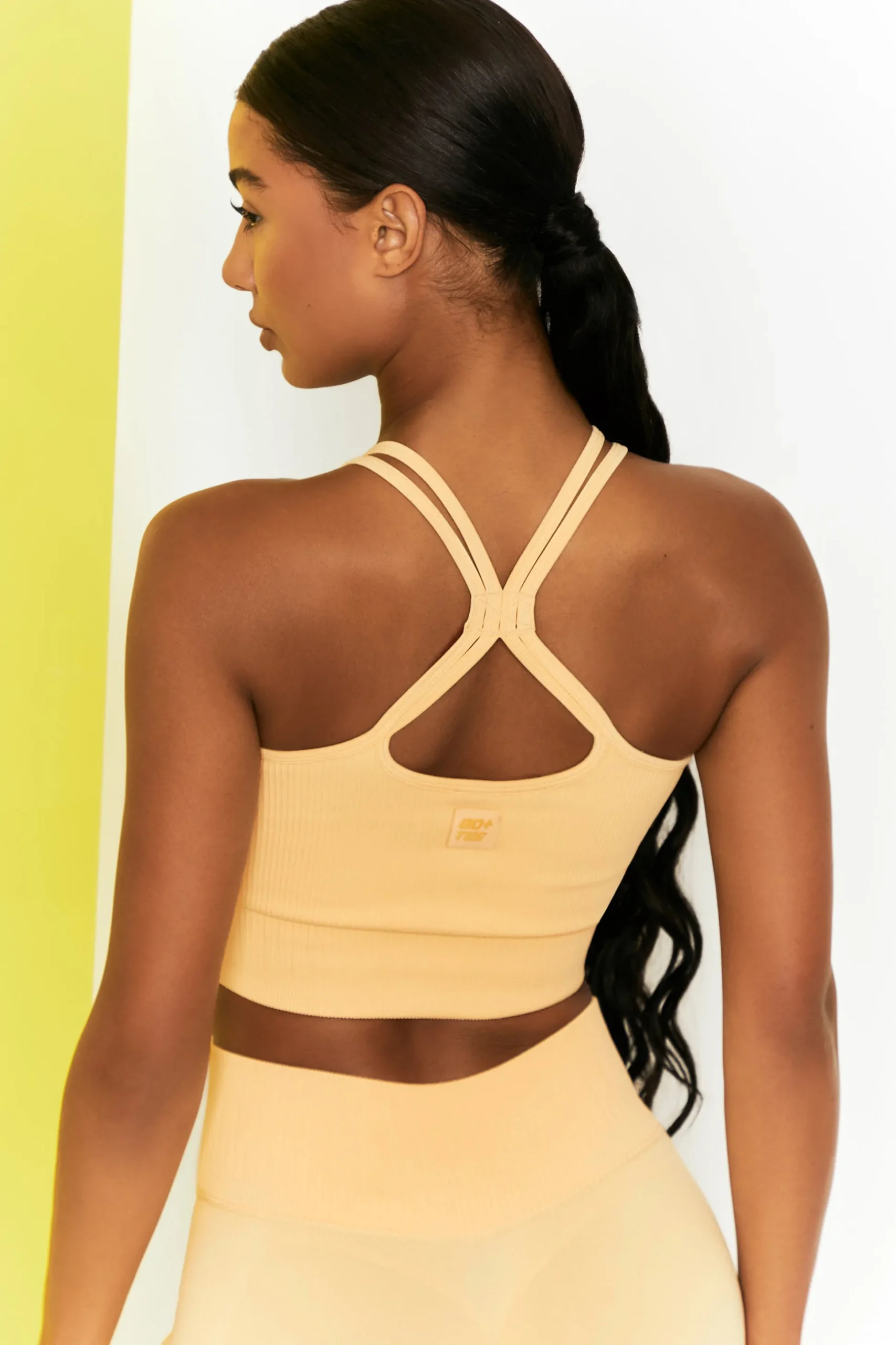 Oh Polly Women'S Clothing Sale - $65 And Under | Women'S Clothing Sale - $40 And Under^Feel Your Power Ribbed Racer Crop Top in Yellow