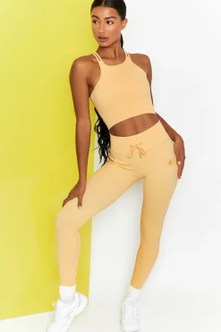 Oh Polly Women'S Clothing Sale - $65 And Under | Women'S Clothing Sale - $40 And Under^Feel Your Power Ribbed Racer Crop Top in Yellow